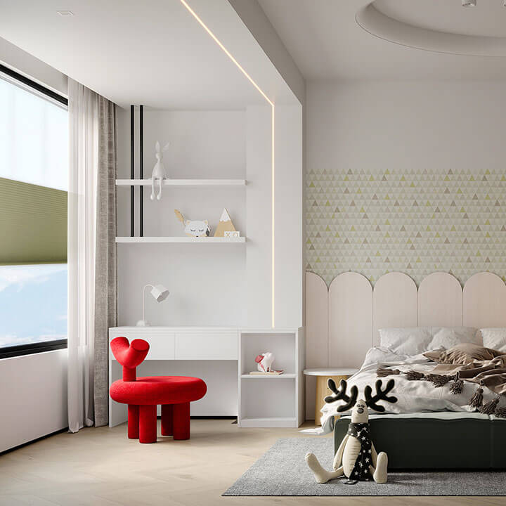 兒童房窗簾捲簾