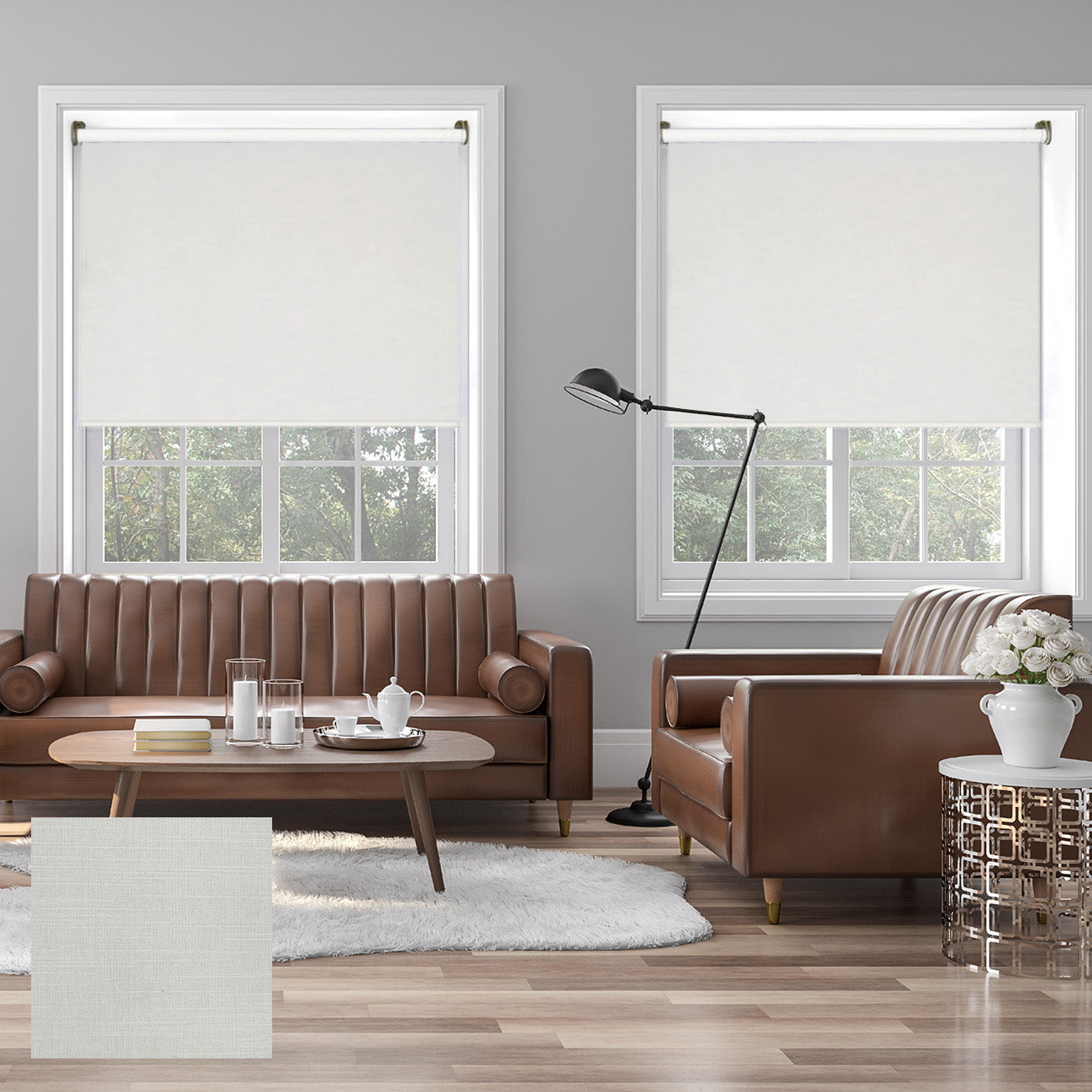 Kolding 手動細亞麻紋遮光捲簾米色 (Beige)