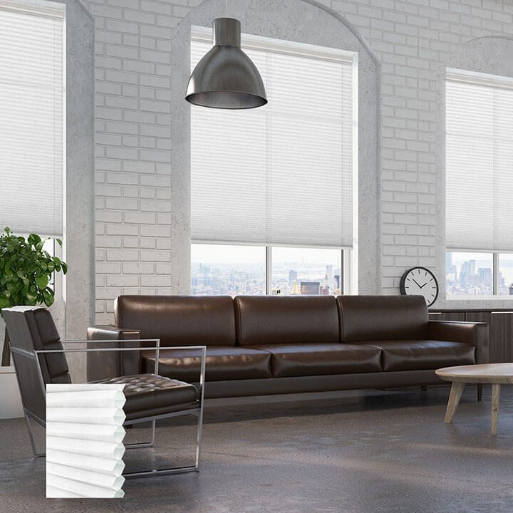 Odense 標準型單循環半透光蜂巢簾米白 (Off White)