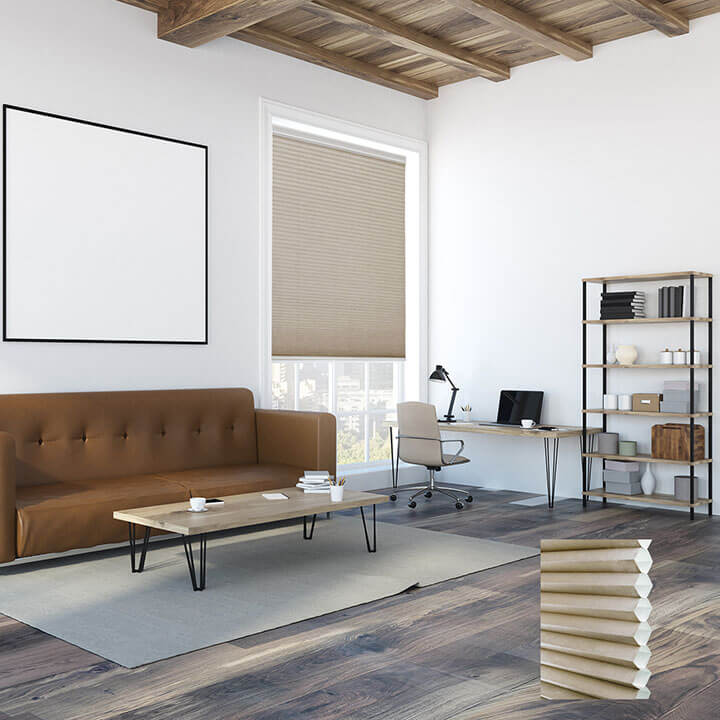 Odense 標準型單循環半透光蜂巢簾米色 (Fawn)