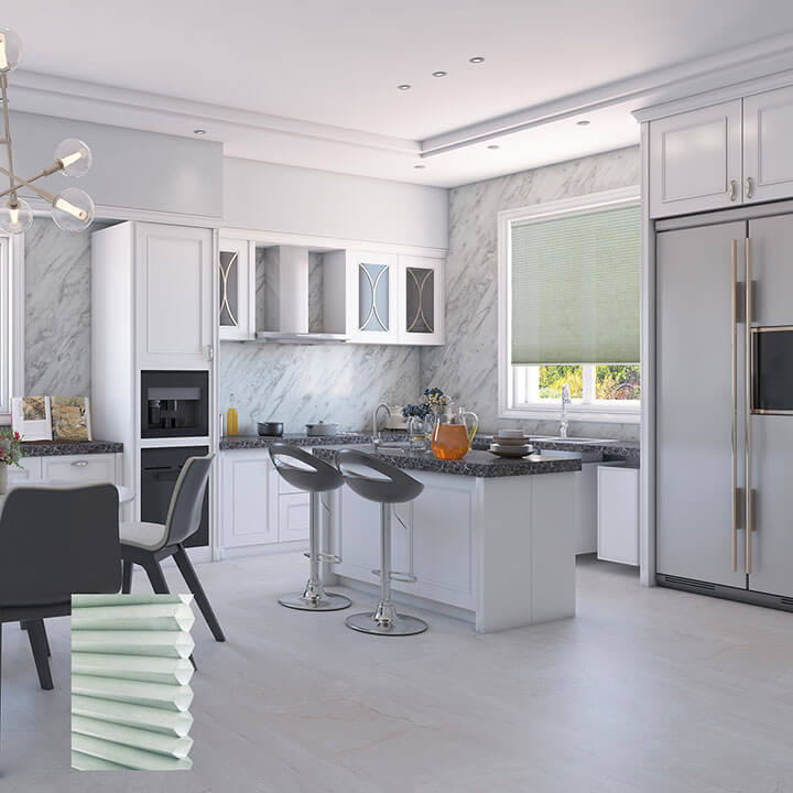 Odense 標準型單循環半透光蜂巢簾水綠 (Water Green)