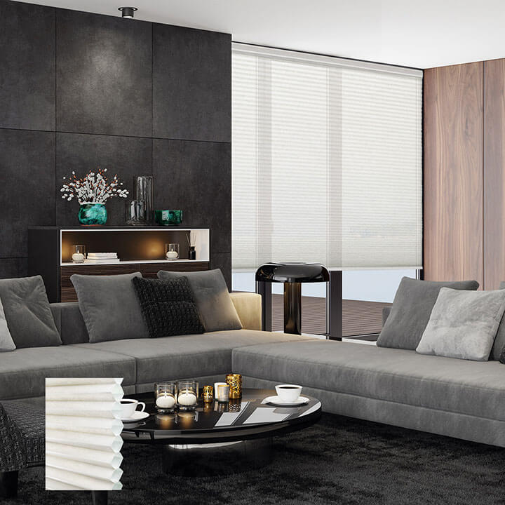 Odense 標準型單循環半透光蜂巢簾淺粉 (White Dove)