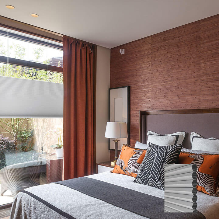 Odense 手提上下開合遮光蜂巢簾亮灰 (Gray Sheen)