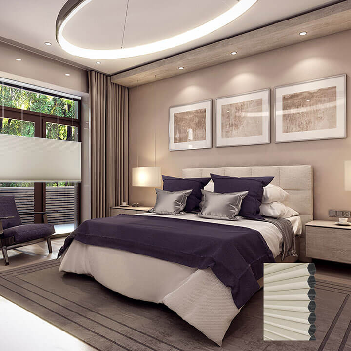 Odense 手提上下開合遮光蜂巢簾冬白 (Winter White)