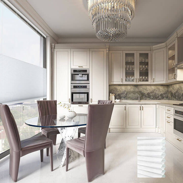 Odense 手提上下開合半透光蜂巢簾米白 (Off White)