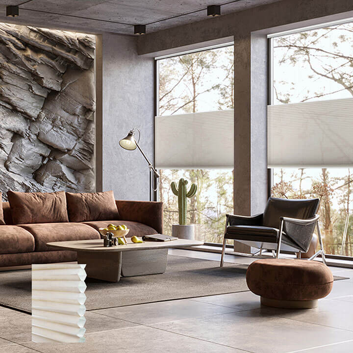 Odense 手提上下開合半透光蜂巢簾雪花石膏 (Alabaster)