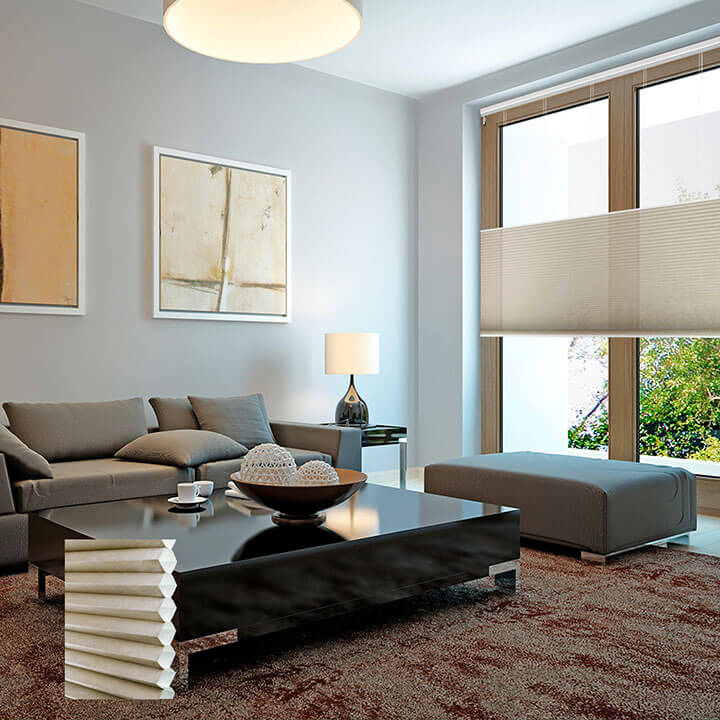 Odense 手提上下開合半透光蜂巢簾米色 (Fawn)