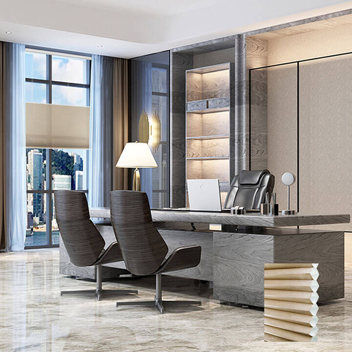 Odense 手提上下開合半透光蜂巢簾繭綢 (Pongee)