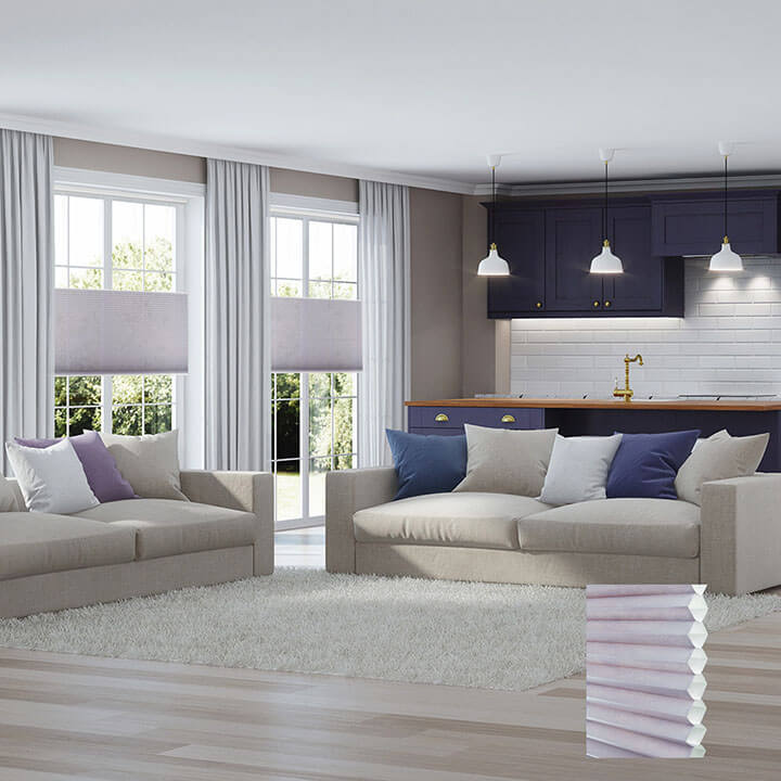 Odense 雙循環上下開合半透光蜂巢簾紫藤 (Wisteria)