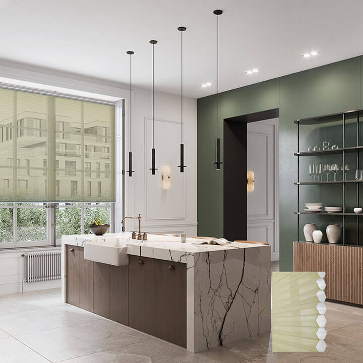 Randers 電動標準型紗蜂巢簾春綠 (Spring Green)