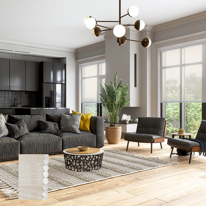 Randers 標準型手提紗蜂巢簾冬白 (Winter White)