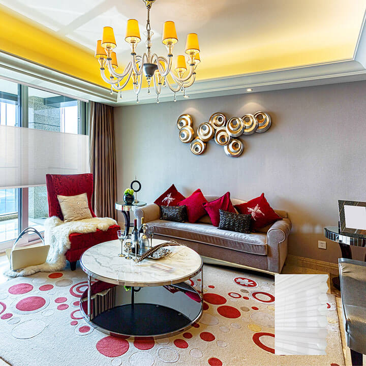 Randers 雙循環上下開合紗蜂巢簾米白 (Off White)