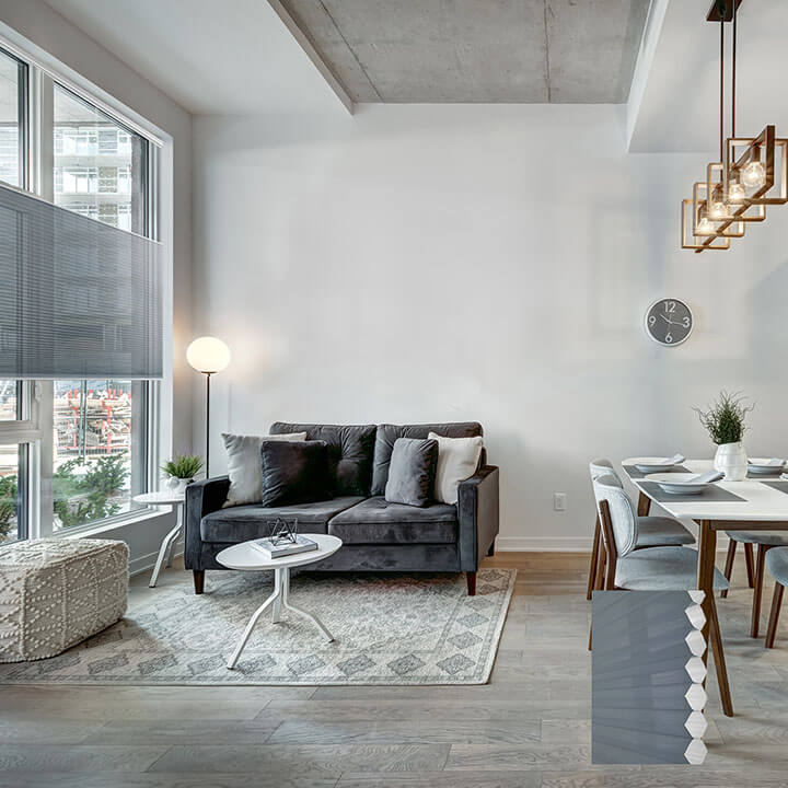 Randers 雙循環上下開合紗蜂巢簾灰藍 (Royal Gray)