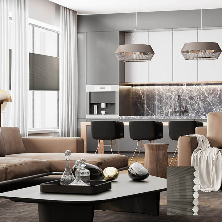 Randers 雙循環上下開合紗蜂巢簾無菸煤 (Anthracite)