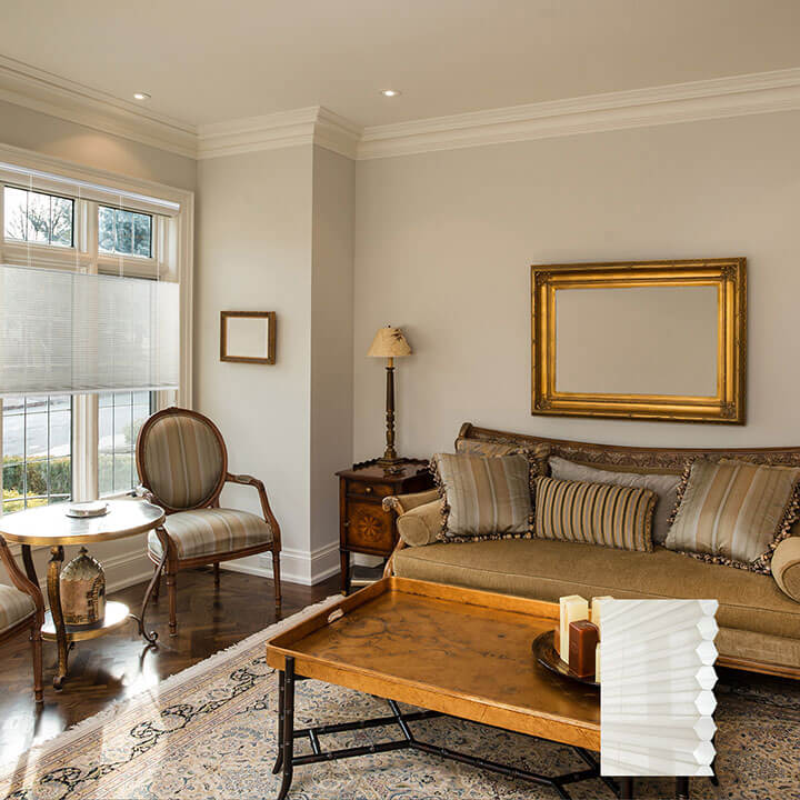 Randers 雙循環上下開合紗蜂巢簾淺粉 (White Dove)