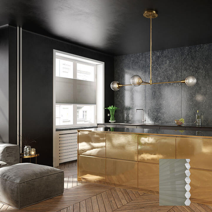 Randers 雙循環上下開合紗蜂巢簾灰褐 (Antique Pewter)