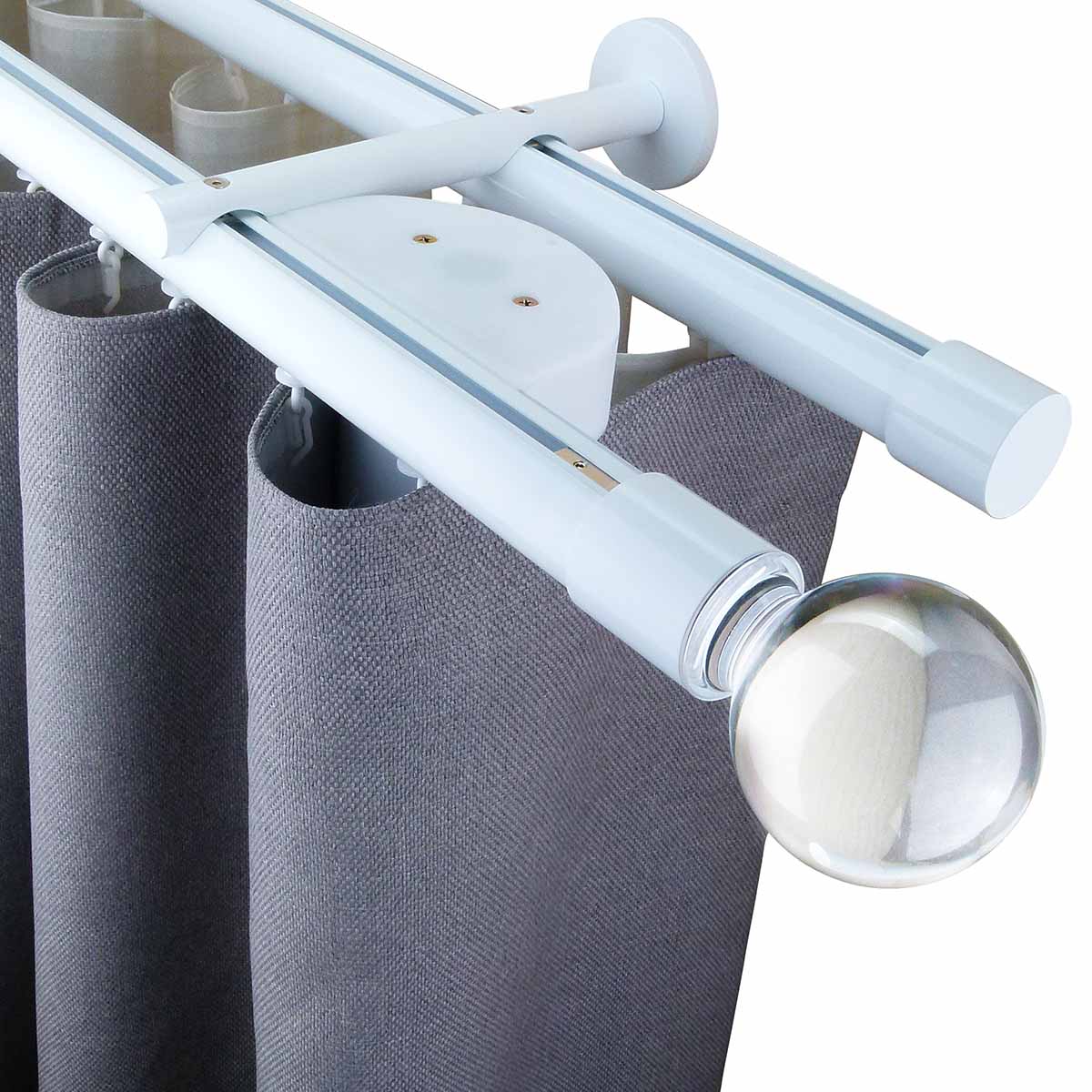 Oslo MT35 都會奢華系列電動窗簾軌道 雙層 白色