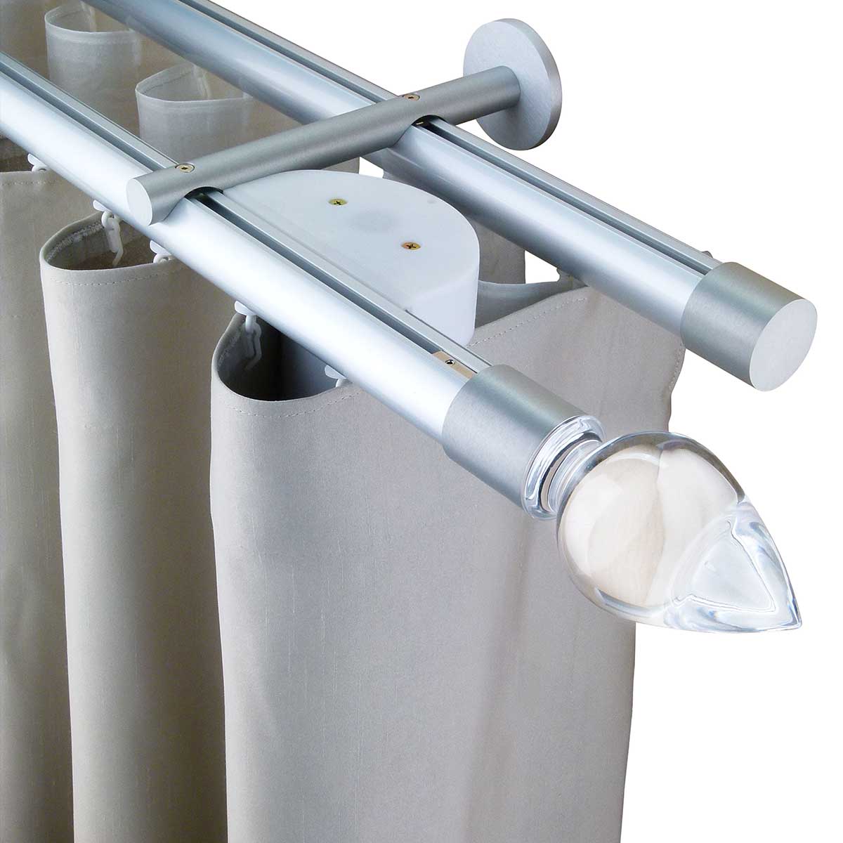 Oslo MT35 都會奢華系列電動窗簾軌道 雙層 鋁本色