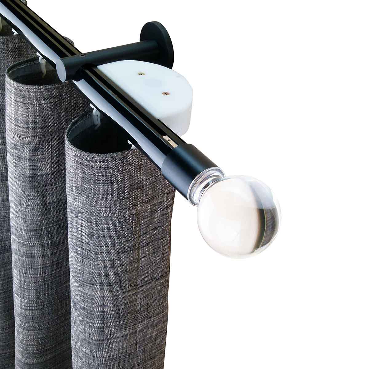 Oslo MT35 都會奢華系列電動窗簾軌道 單層 黑色