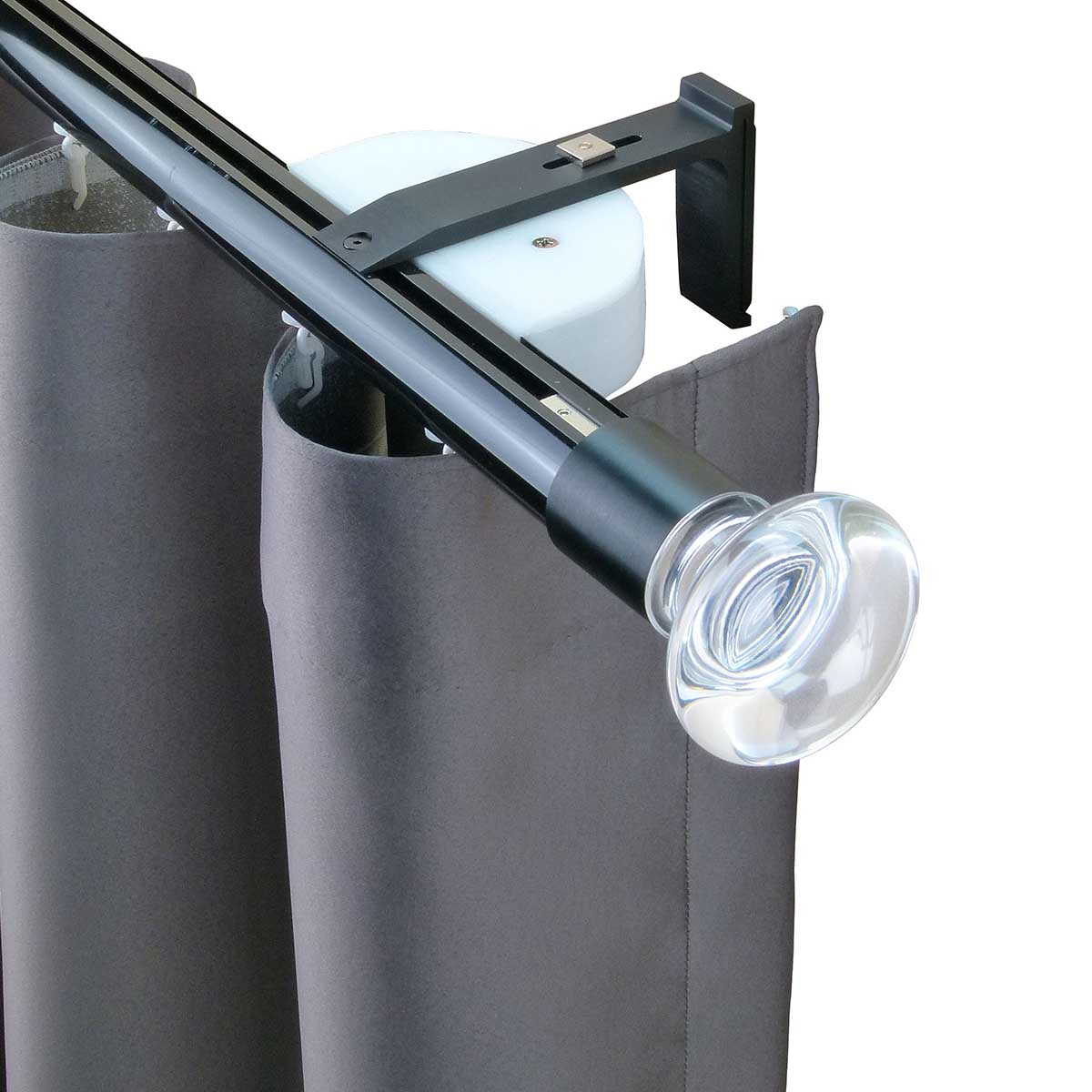 Oslo MT35 都會奢華系列電動窗簾軌道 單層 黑色